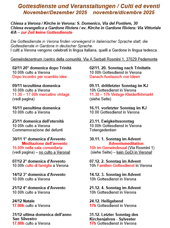 Eventi Novembre Dicembre 2025